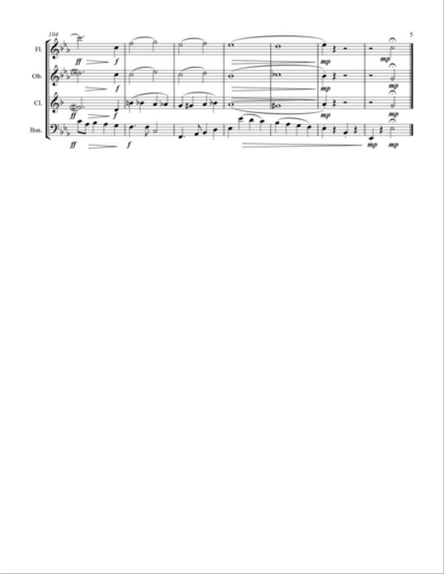 I'll Be Home For Christmas Woodwind Quartet scores gallery preview page 6
