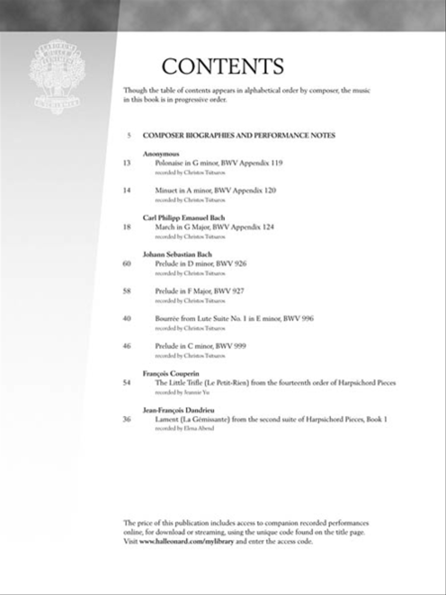 The Baroque Era Piano Solo scores gallery preview page 3