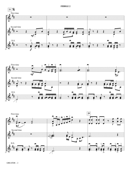 Greater (arr. David Angerman) - Fiddle 2