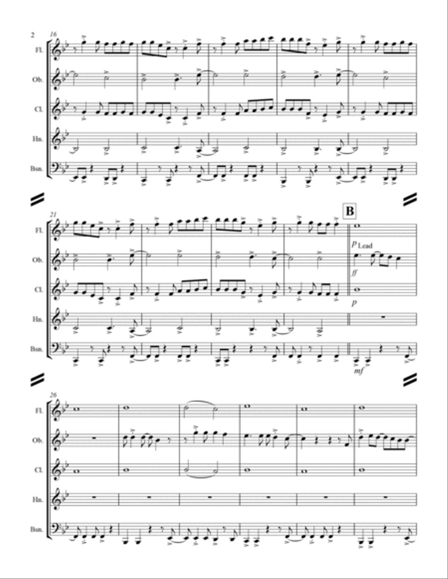 Take On Me Woodwind Quintet scores gallery preview page 3