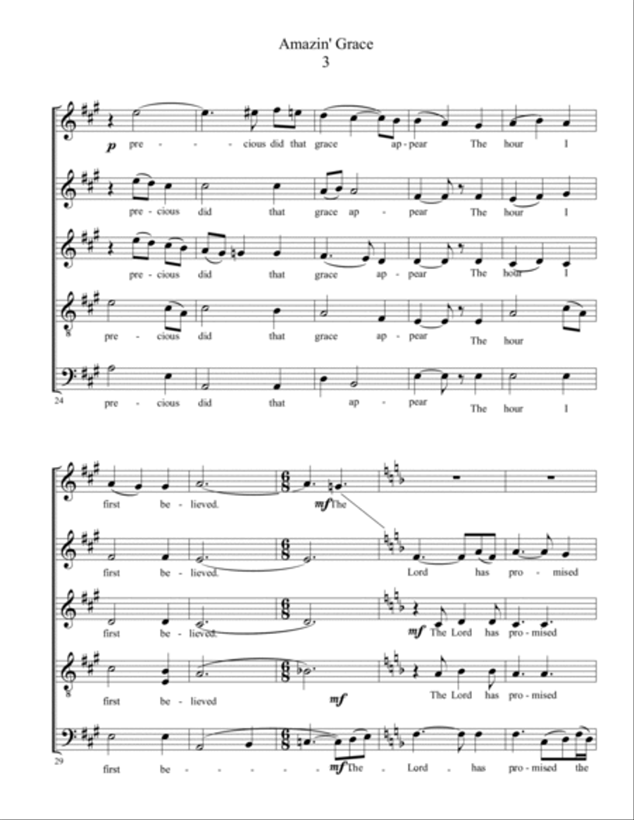 Amazing Grace Small Ensemble scores gallery preview page 3