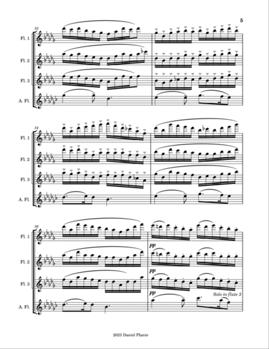 Silent Night Flute Quartet scores gallery preview page 5