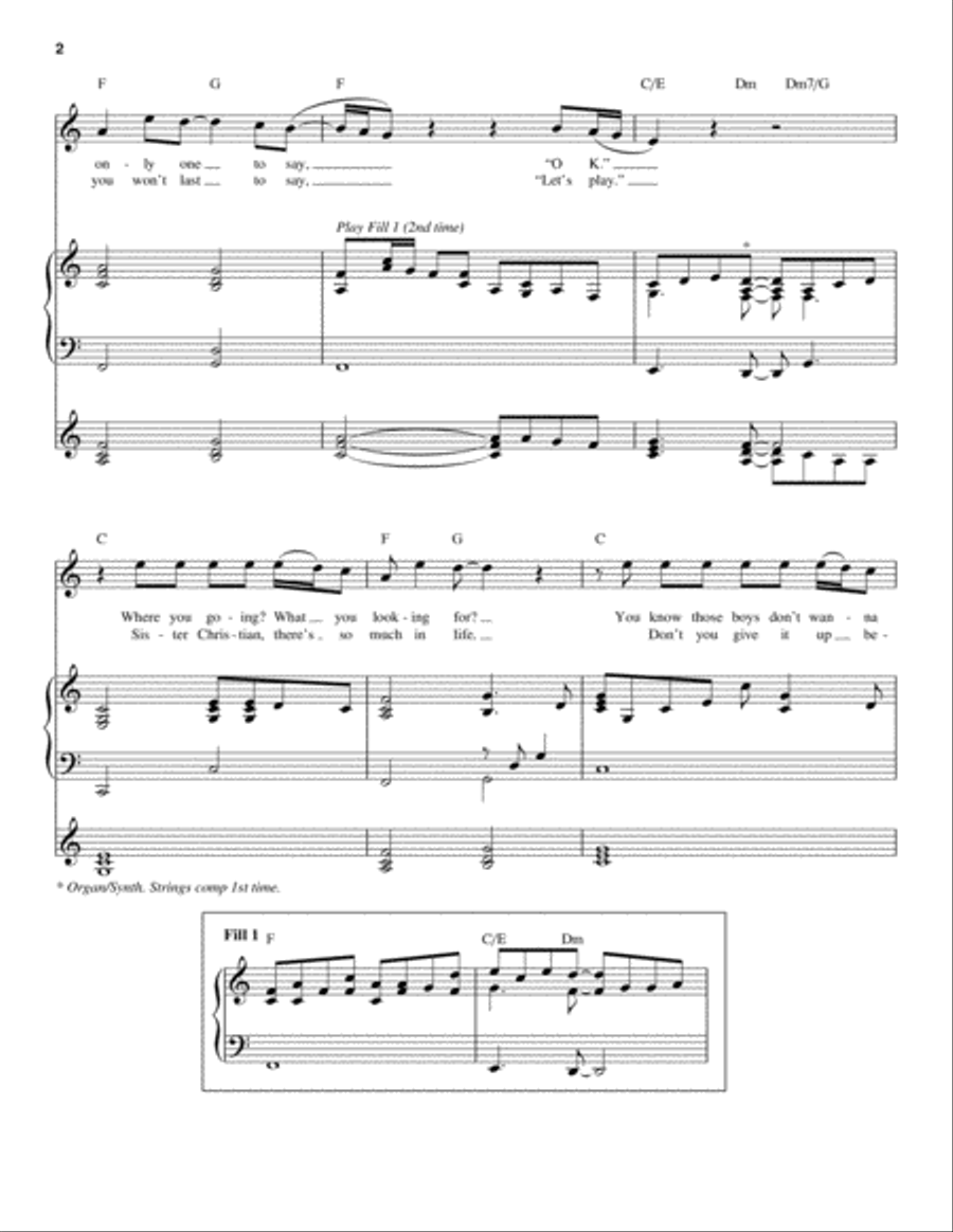 Sister Christian Piano scores gallery preview page 2