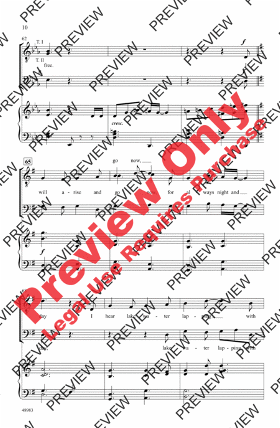 The Lake Isle of Innisfree Men's Choir scores gallery preview page 10
