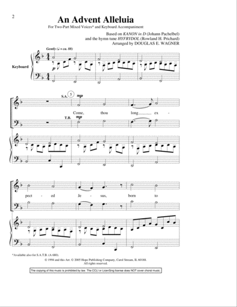 An Advent Alleluia 4-Part scores gallery preview page 2