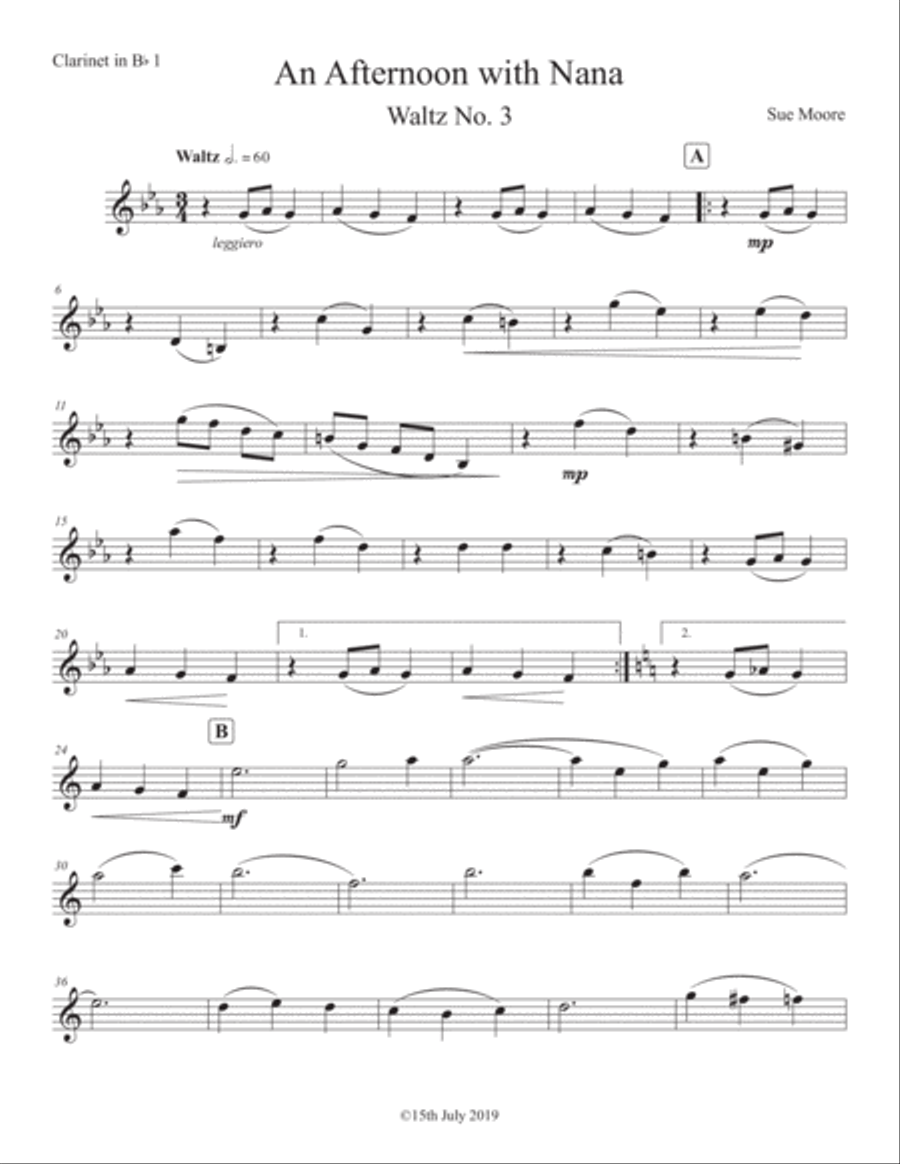 Waltzing Down Under Clarinet 1 Clarinet Solo scores gallery preview page 1