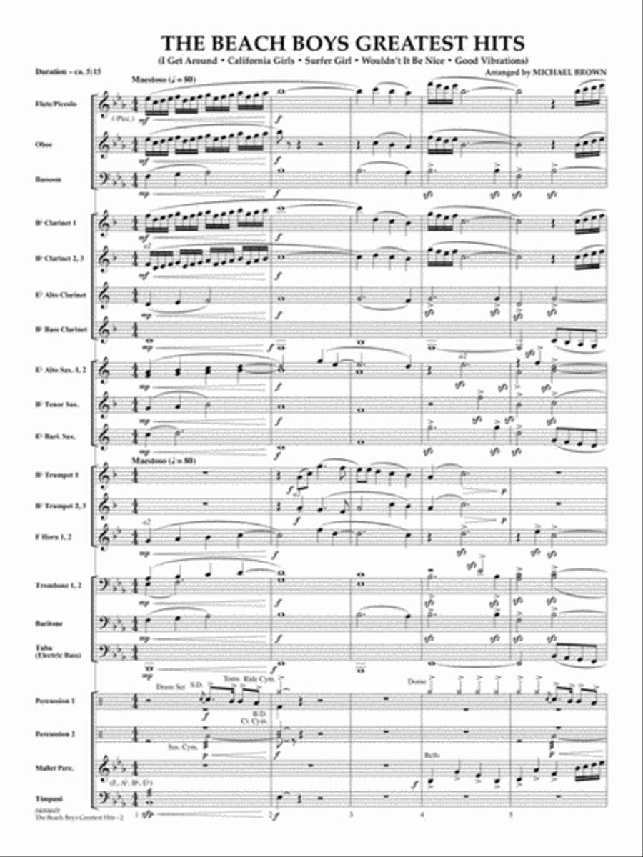 The Beach Boys Greatest Hits Concert Band scores gallery preview page 3