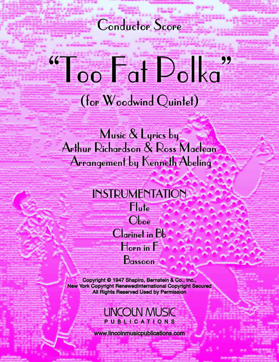 Too Fat Polka (she's Too Fat For Me) Woodwind Quintet scores gallery preview page 1