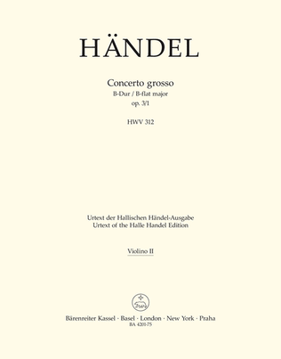 Book cover for Concerto grosso B-Dur op. 3/1 HWV 312