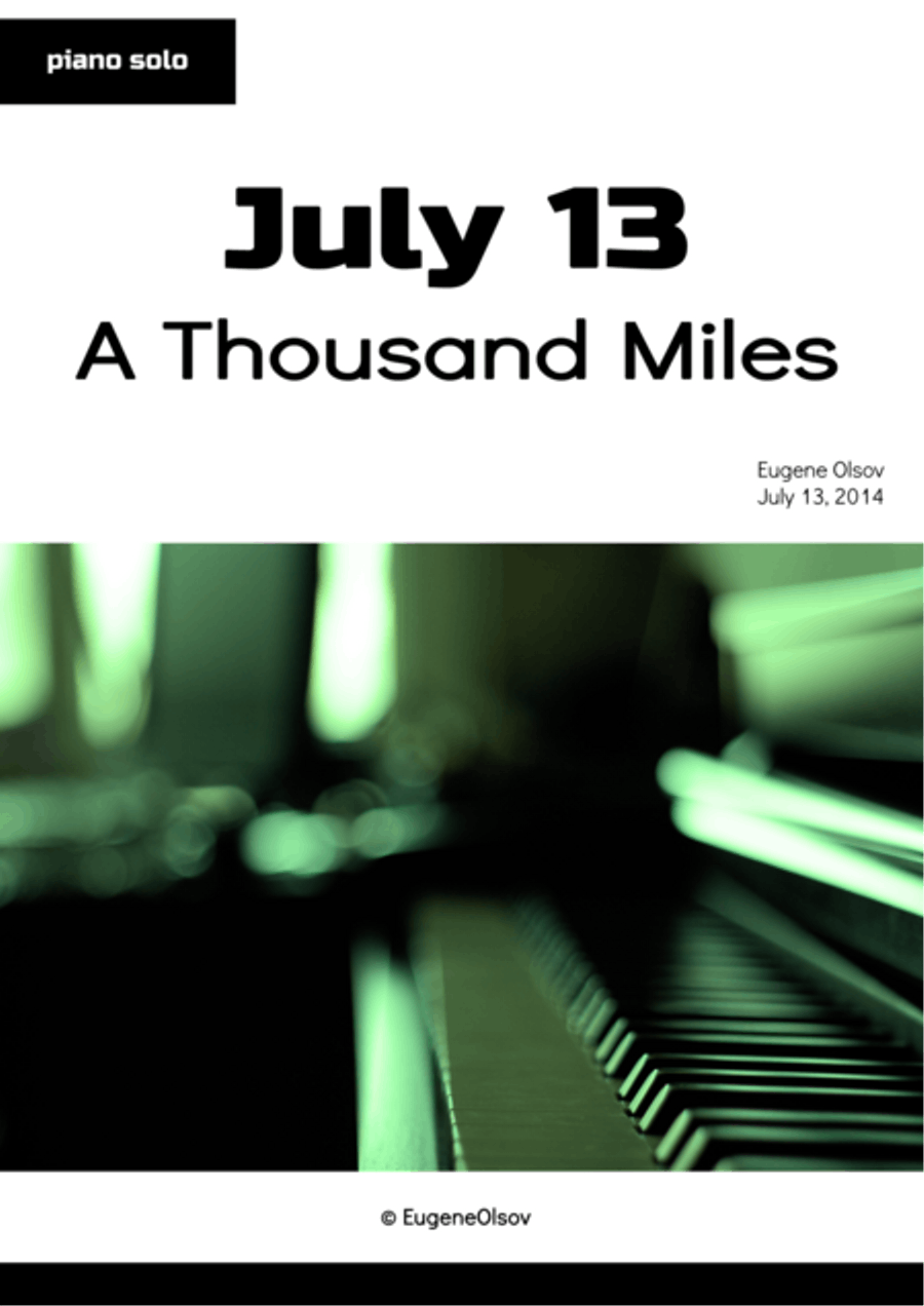 July 13 (A Thousand Miles) Piano Solo scores gallery preview page 1