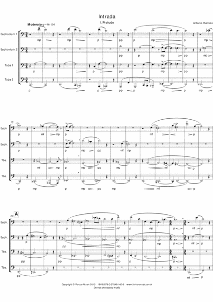 Intrada Tuba Quartet Brass Quartet scores gallery preview page 2