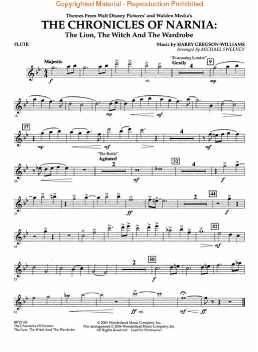 Themes from The Chronicles of Narnia: The Lion, The Witch and The Wardrobe Concert Band scores gallery preview page 4