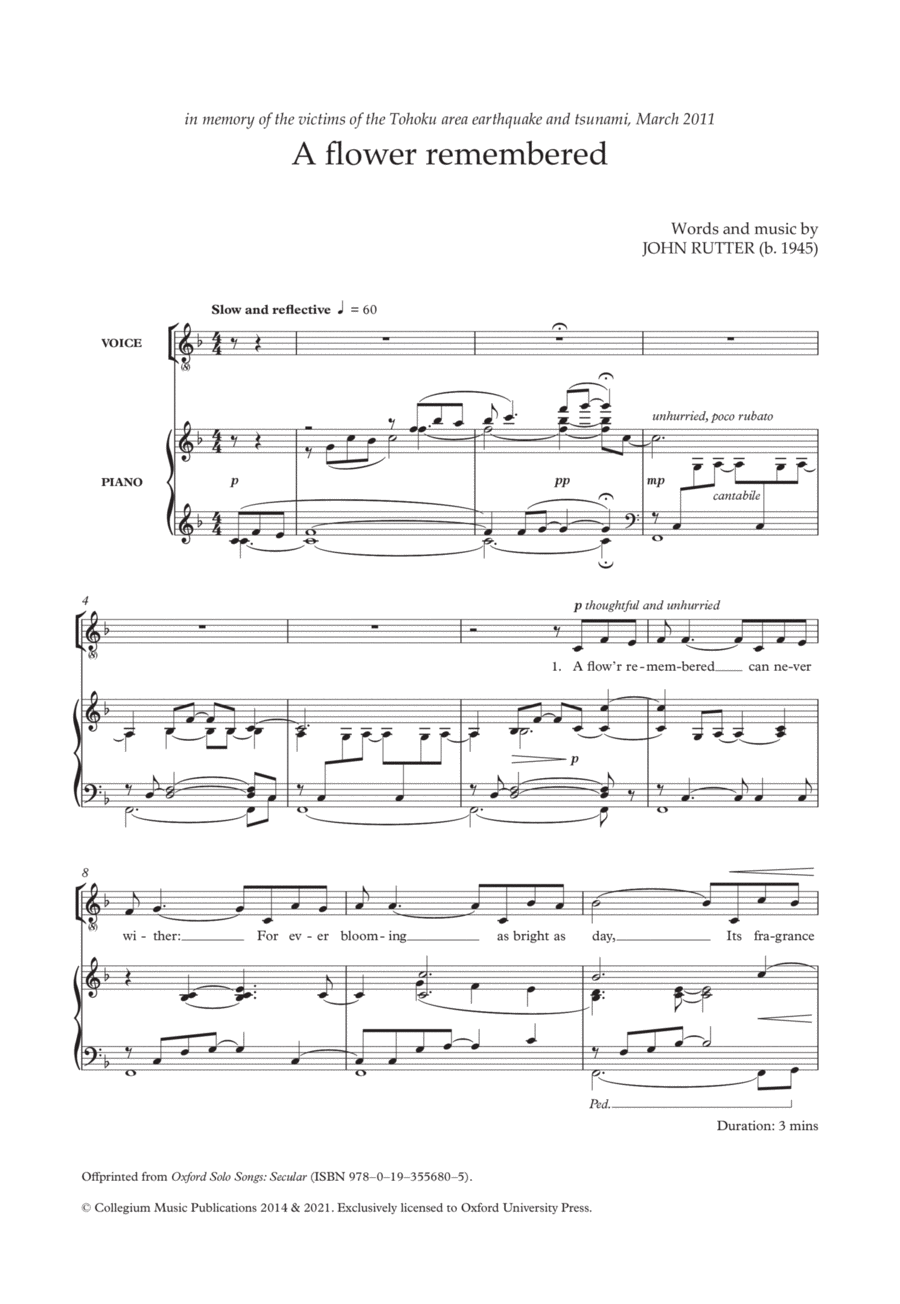 A flower remembered High Voice scores gallery preview page 1