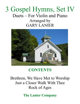 Book cover for Gary Lanier: 3 GOSPEL HYMNS, Set IV (Duets for Violin & Piano)