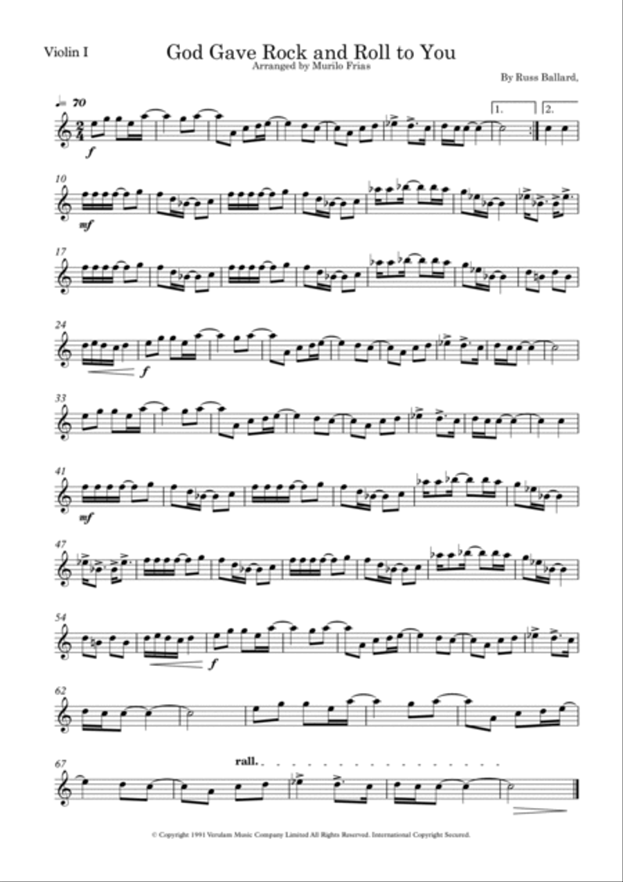 God Gave Rock And Roll To You String Quartet scores gallery preview page 4