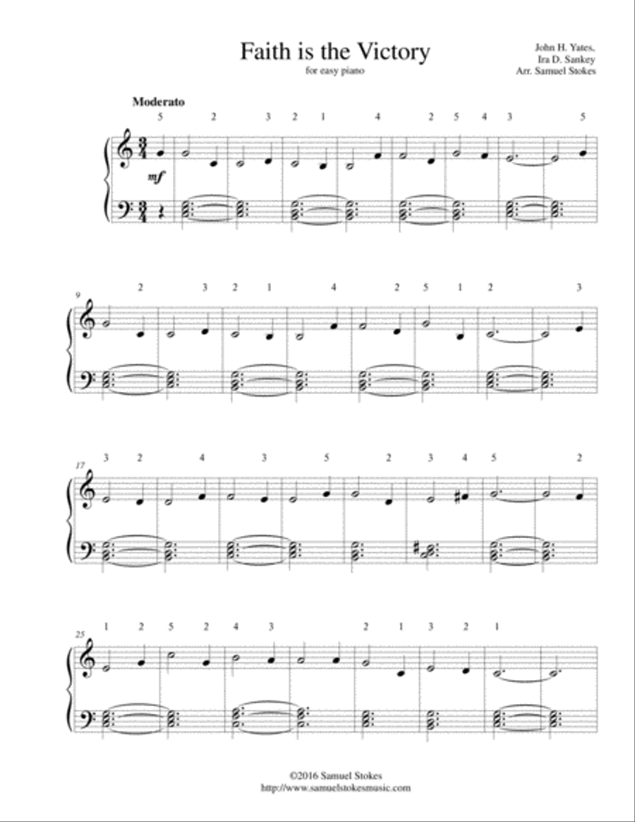 Faith is the Victory - easy piano Piano Method scores gallery preview page 1
