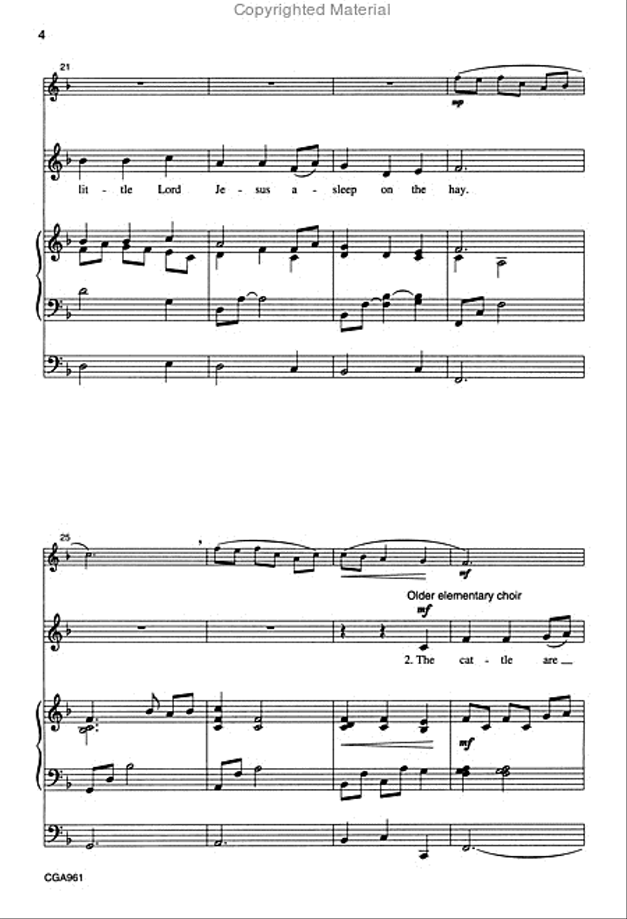 Away in a Manger Unison Away in a Manger Unison Unison Choir scores gallery preview page 4