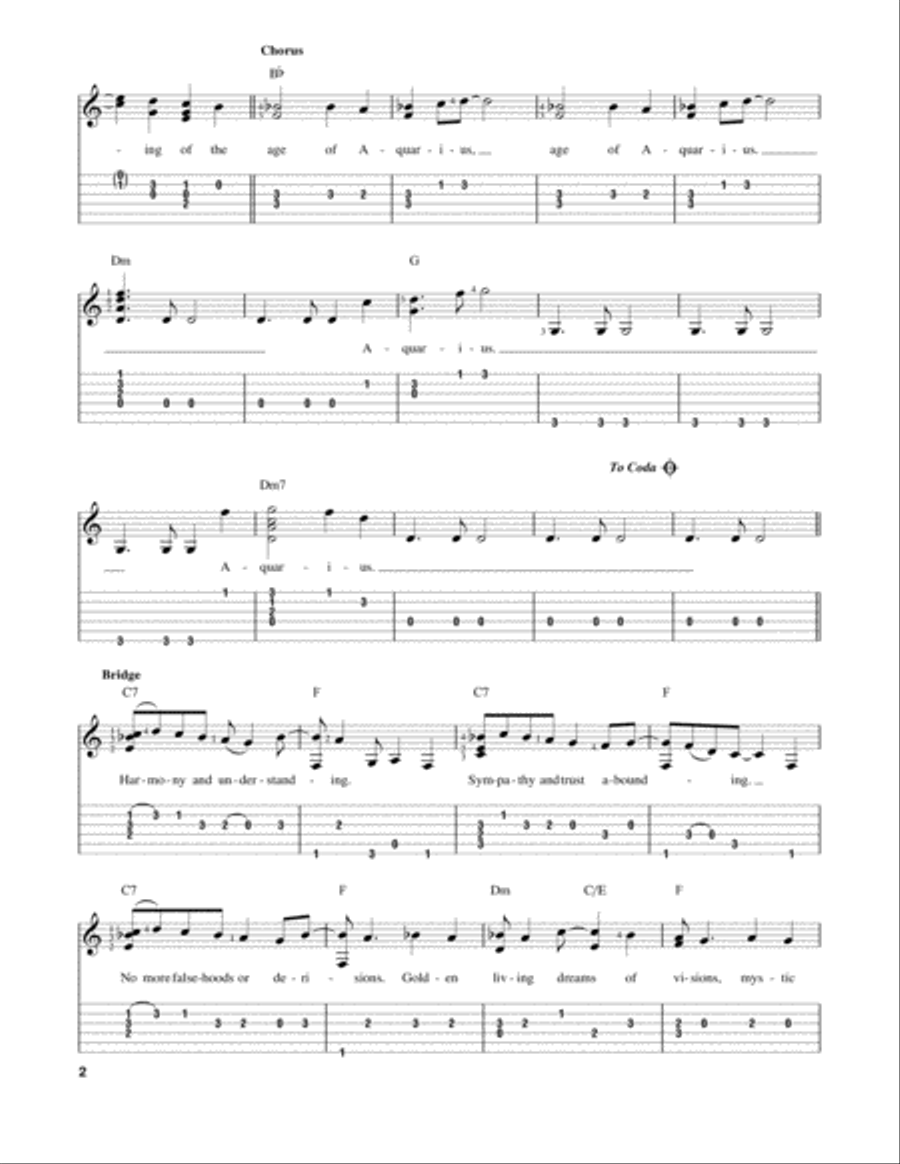 Aquarius Acoustic Guitar scores gallery preview page 2