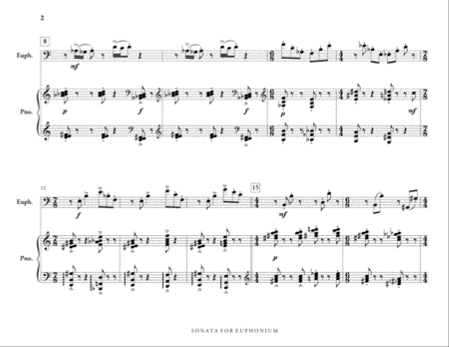 Sonata for Euphonium & Piano Euphonium scores gallery preview page 3