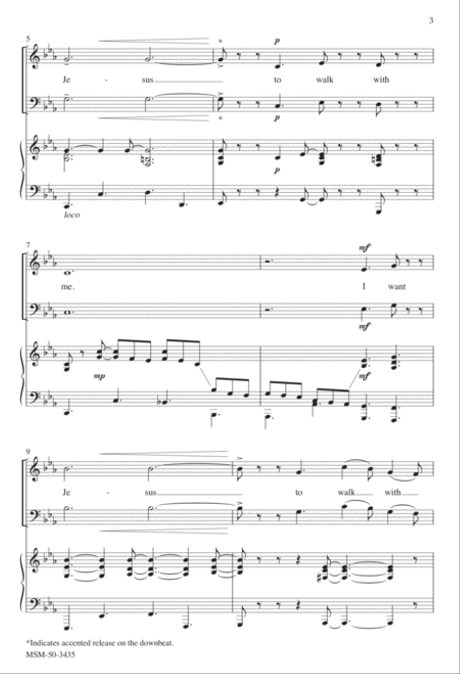 I Want Jesus to Walk with Me 3-Part scores gallery preview page 3
