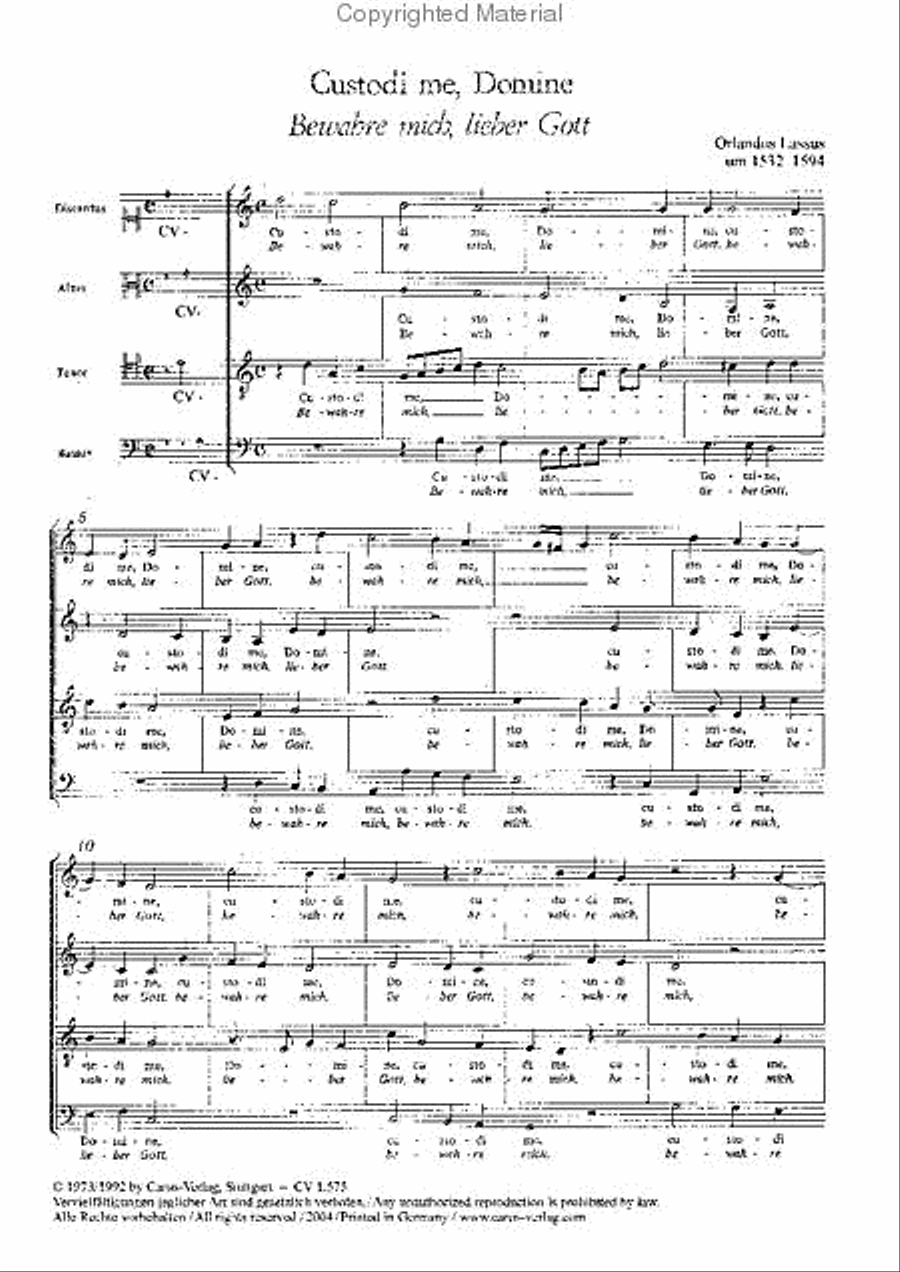 Custodi me, Domine 4-Part scores gallery preview page 2