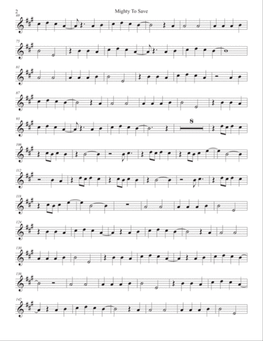Mighty To Save Flute Solo scores gallery preview page 2