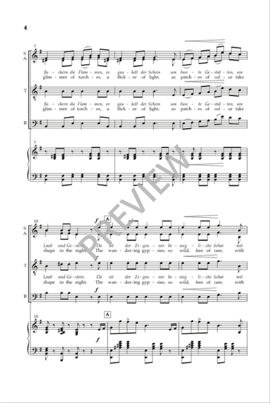 Zigeunerleben (SATB) 4-Part scores gallery preview page 3