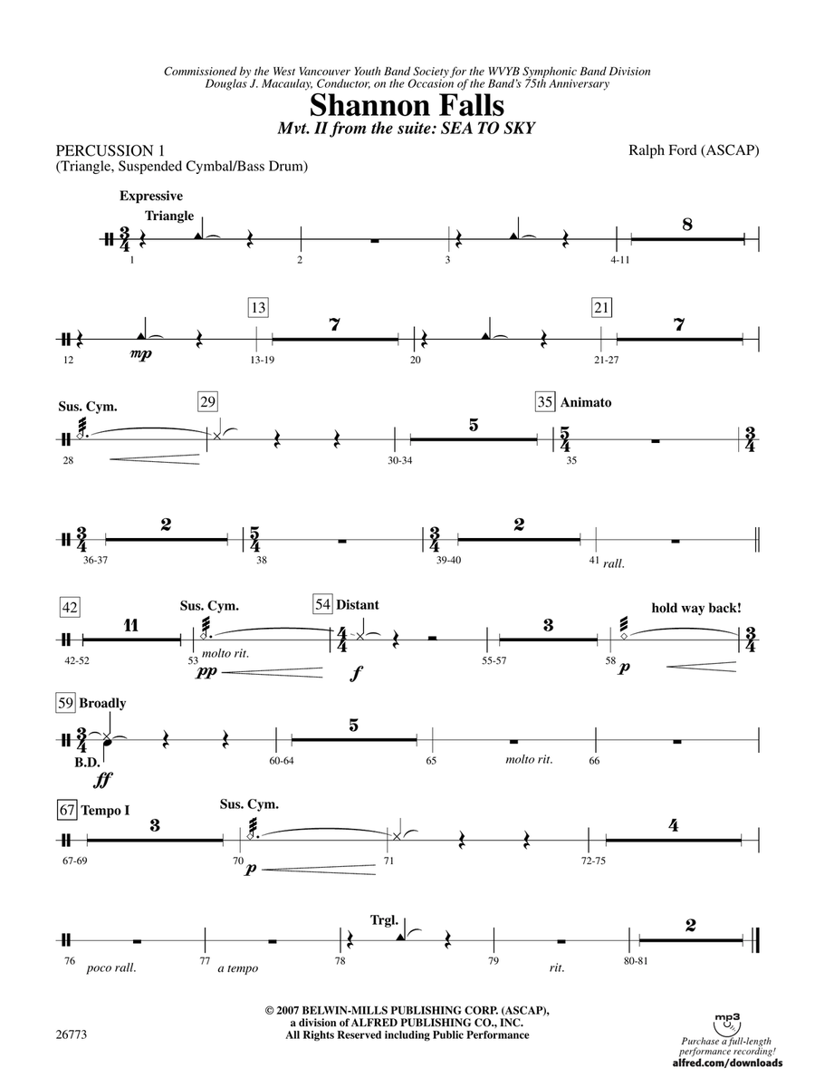 Shannon Falls (Movement 2 from Sea to Sky): 1st Percussion
