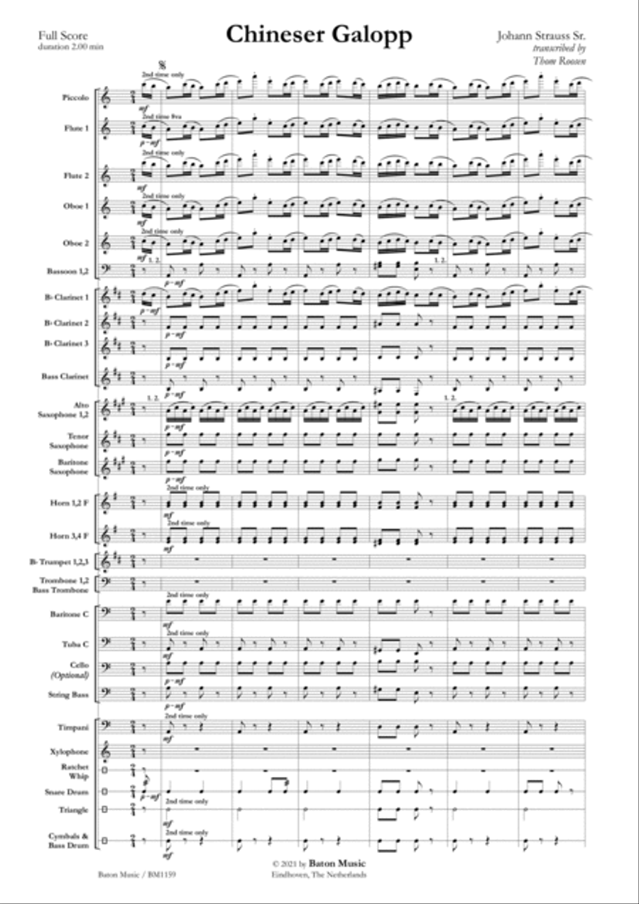 Chineser Galopp Concert Band scores gallery preview page 2