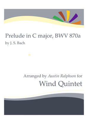 Book cover for Prelude in C major, BWV 870a - wind quintet