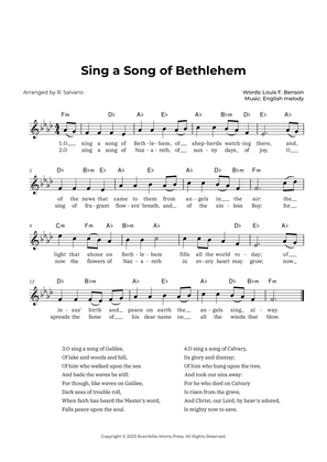 Sing a Song of Bethlehem (Key of F Minor)