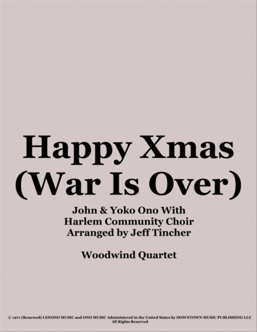Happy Xmas (war Is Over) Woodwind Quartet scores gallery preview page 1