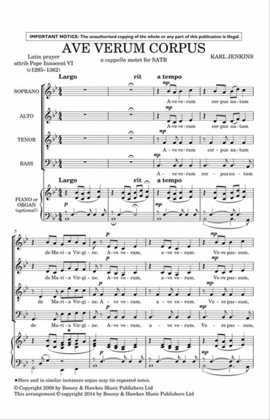 Ave Verum Corpus 4-Part scores gallery preview page 2