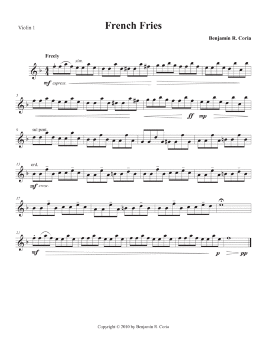 French Fries String Quartet scores gallery preview page 3