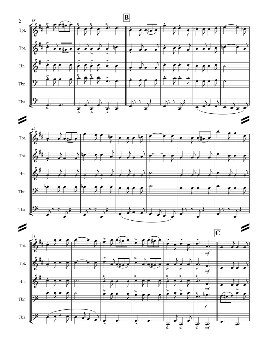 March - The Liberty Bell (for Brass Quintet) Brass Quintet scores gallery preview page 3