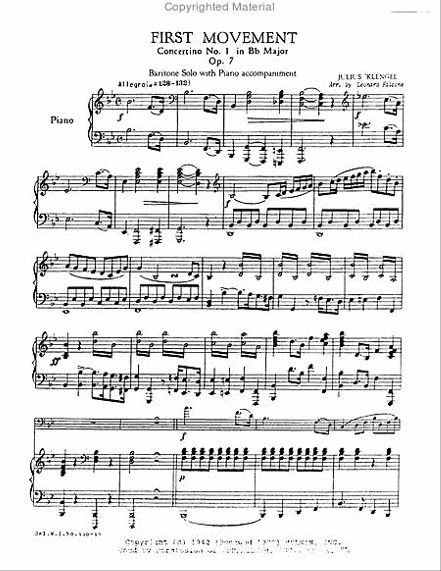 Concertino No. 1 in Bb Major First Movement Euphonium scores gallery preview page 2