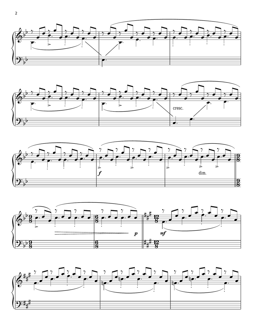 Rain Rain Piano Solo scores gallery preview page 2
