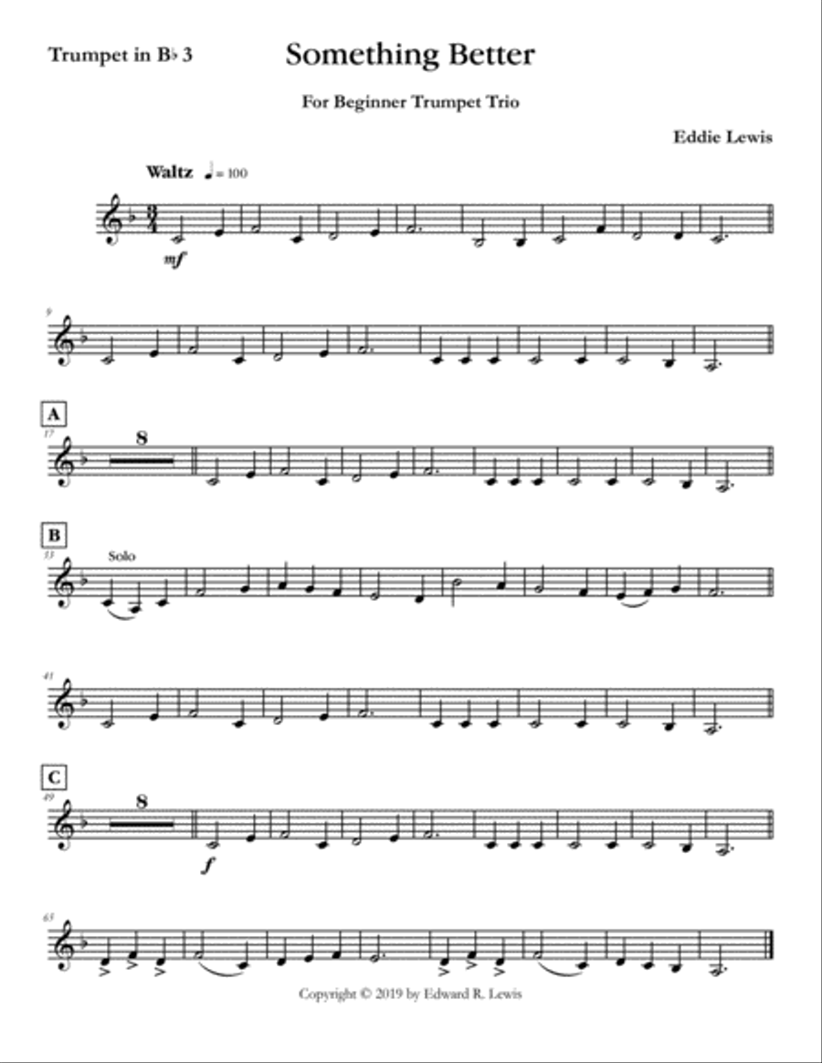 Something Better for Beginner Trumpet Trio Trumpet Trio scores gallery preview page 4