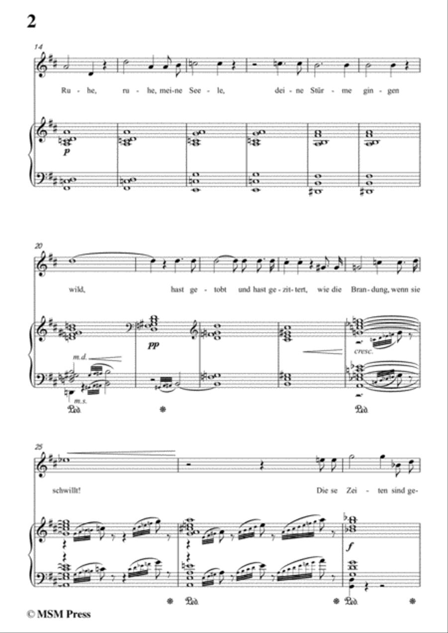 Richard Strauss-Ruhe,Meine Seele! In D Major,for Voice and Piano Voice Solo scores gallery preview page 4