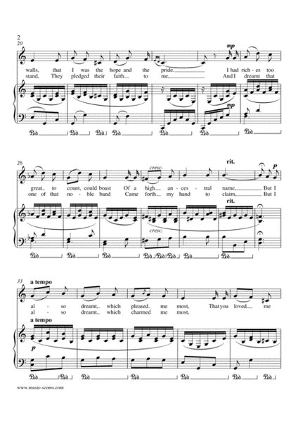Marble Halls, from "The Bohemian Girl" - Voice and Piano, C major image number null