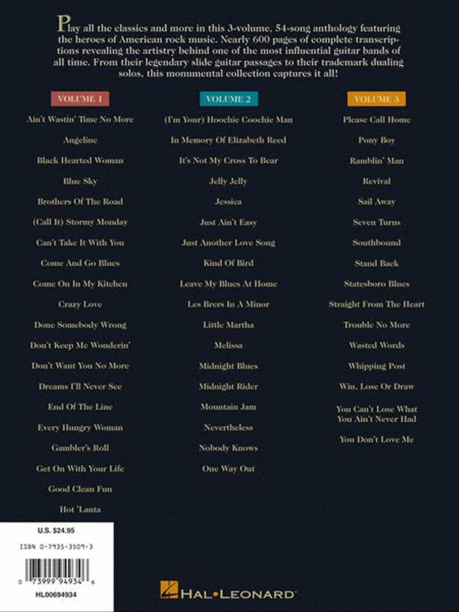The Allman Brothers Band – The Definitive Collection for Guitar – Volume 3 Electric Guitar scores gallery preview page 15