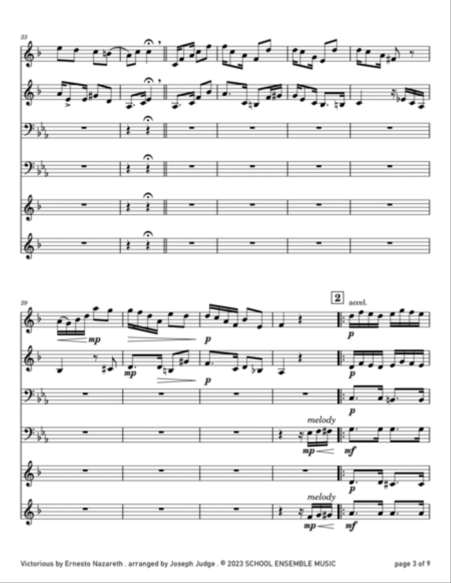Victorious by Nazareth for Brass Quartet in Schools Brass Quartet scores gallery preview page 3