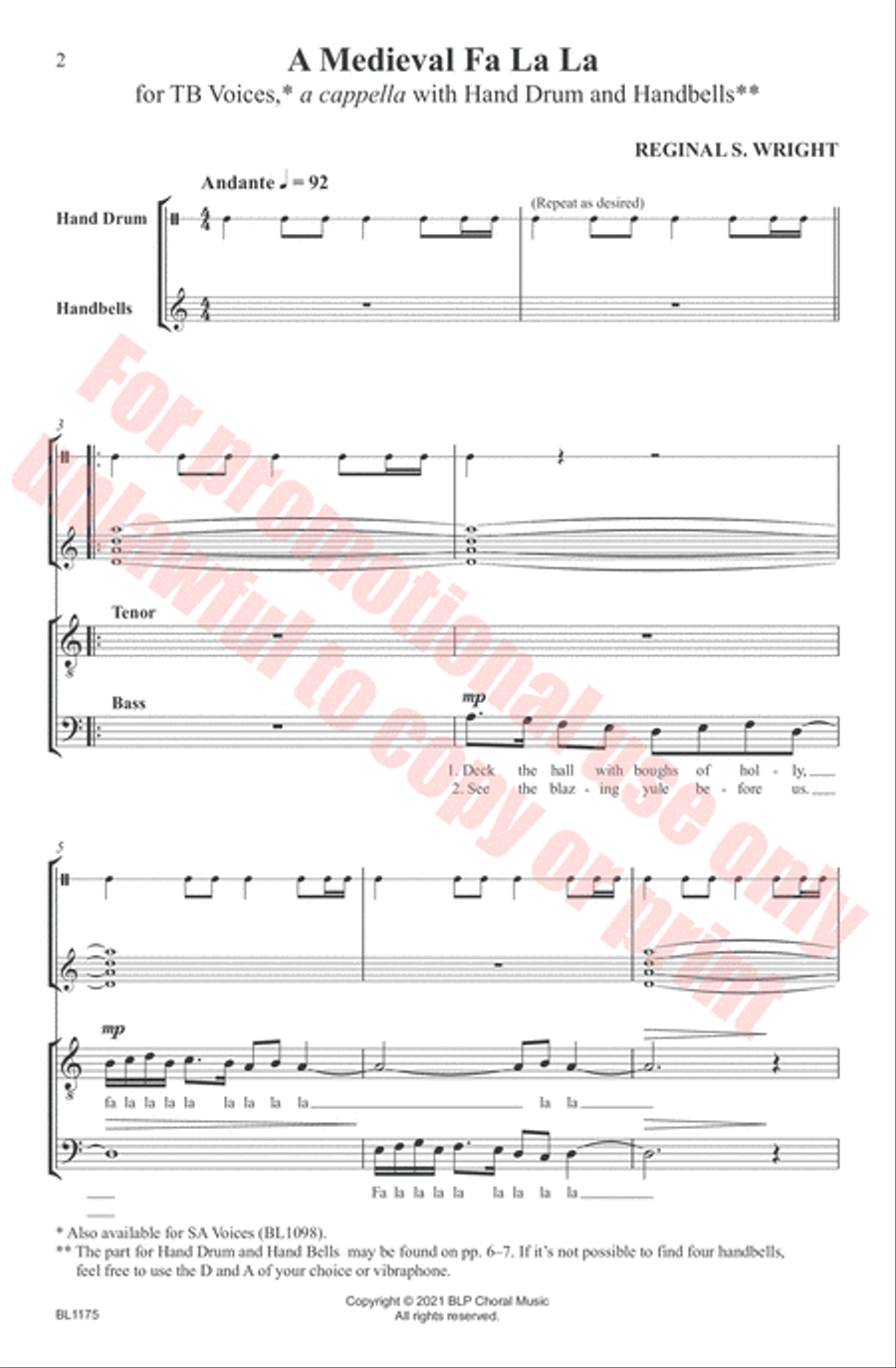 A Medieval Fa La La Choir scores gallery preview page 3