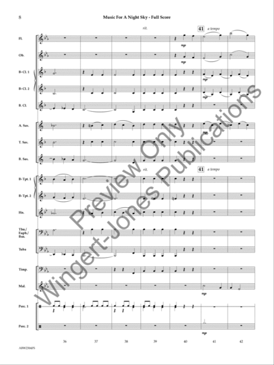Music for a Night Sky Concert Band scores gallery preview page 9