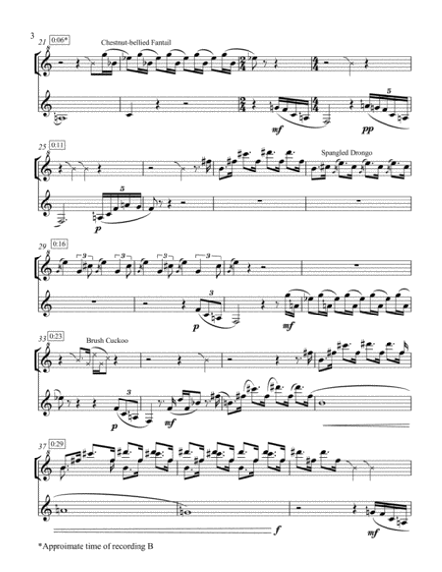 Exotic: A Musical Guide to the Coastal Birds of Papua New Guinea Clarinet Solo scores gallery preview page 4