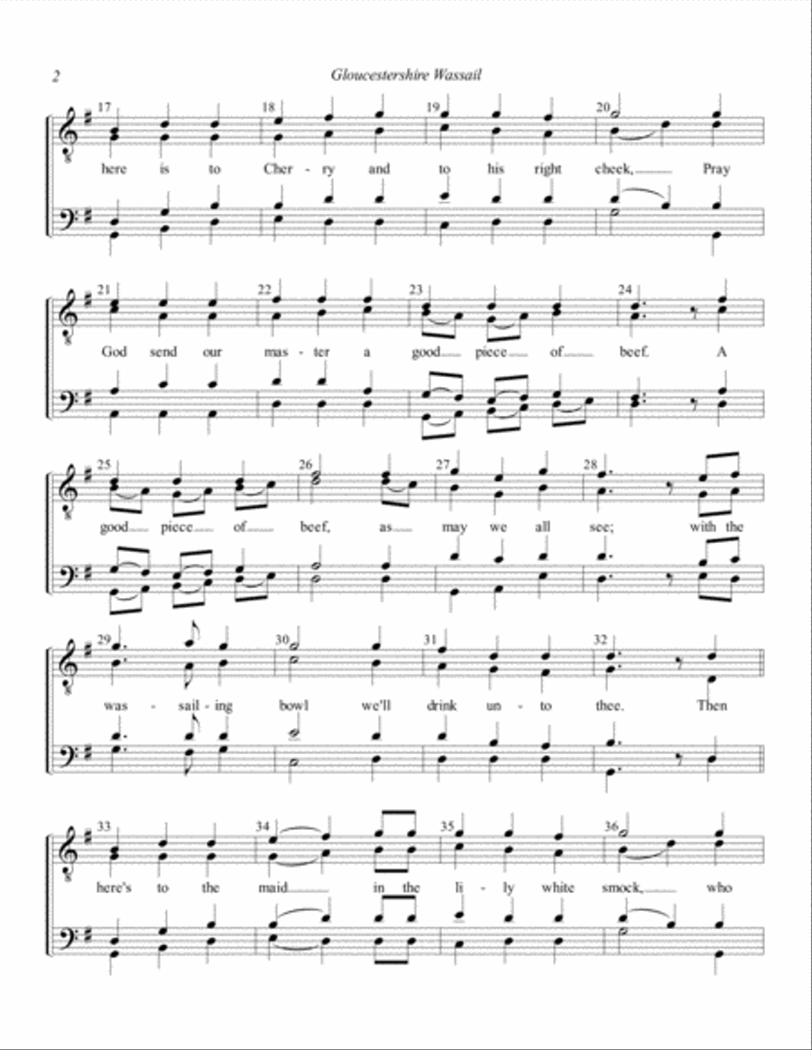 Gloucestershire Wassail TTBB scores gallery preview page 2