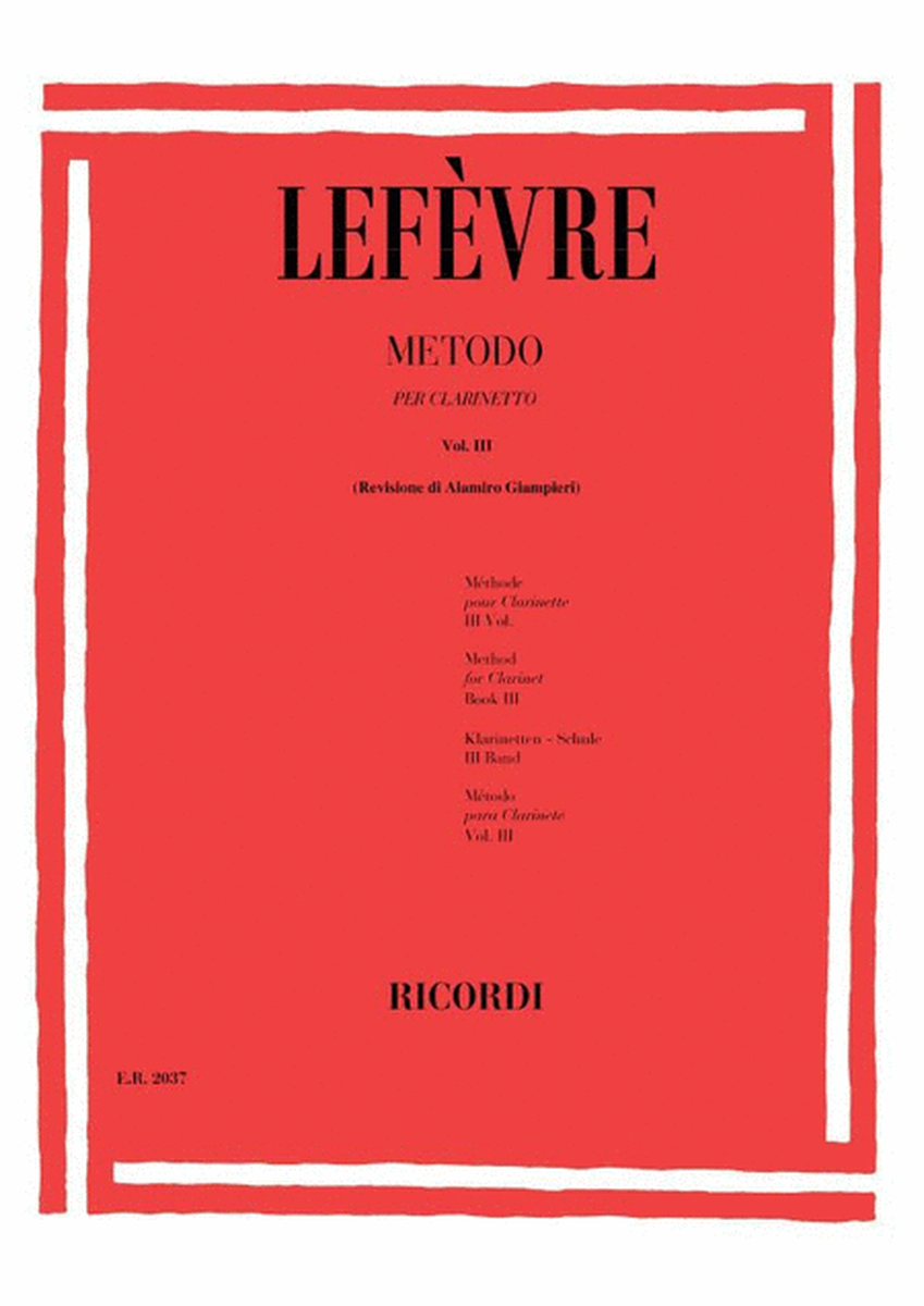Metodo per Clarinetto - Volume III