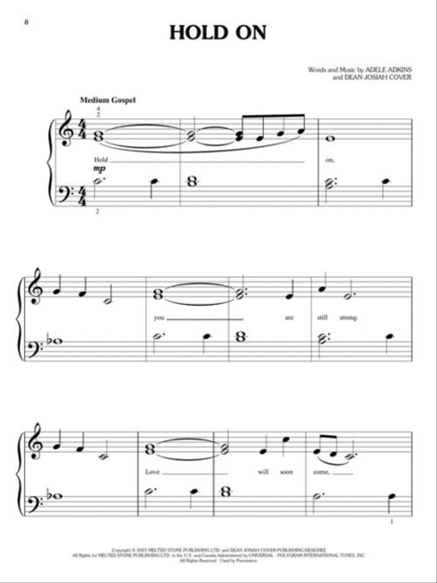 Best of Adele for Big-Note Piano – 2nd Edition Easy Piano scores gallery preview page 5