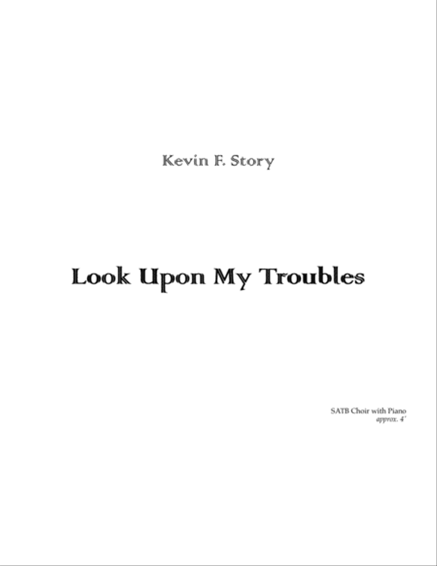 Look Upon My Troubles - SATB 4-Part scores gallery preview page 1