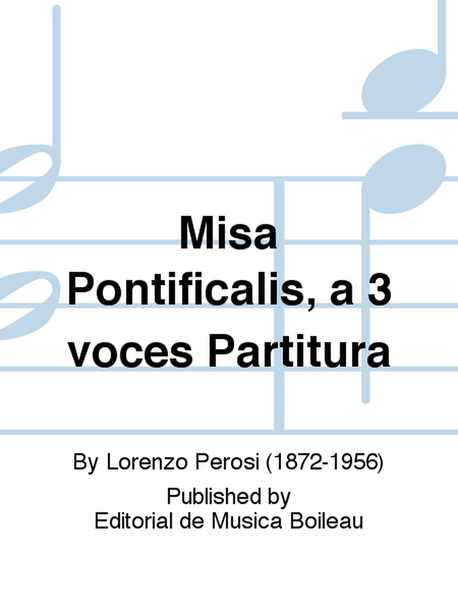 Misa Pontificalis, a 3 voces Partitura
